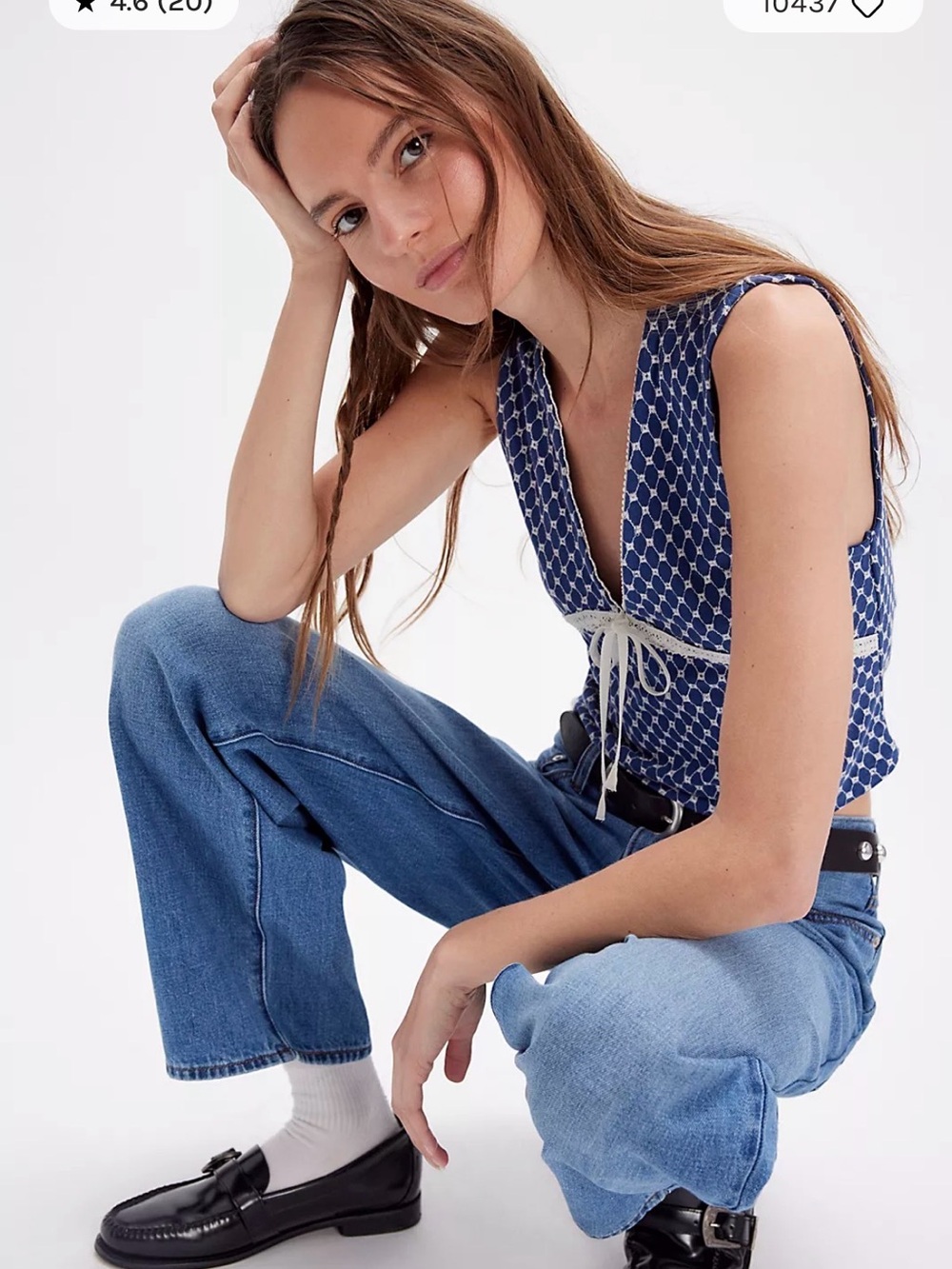 Free People Good Graces Top. NWT. Sailor blue